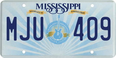 MS license plate MJU409