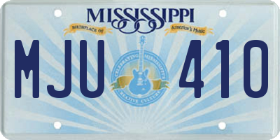 MS license plate MJU410