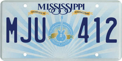 MS license plate MJU412