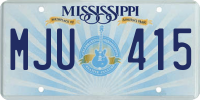 MS license plate MJU415