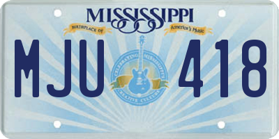 MS license plate MJU418