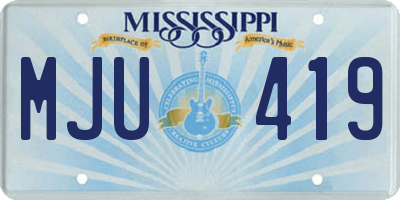 MS license plate MJU419