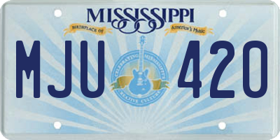 MS license plate MJU420