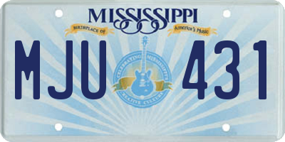 MS license plate MJU431