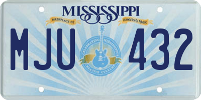 MS license plate MJU432