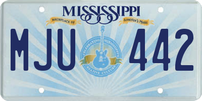 MS license plate MJU442