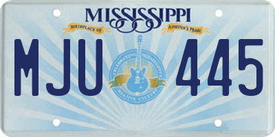MS license plate MJU445