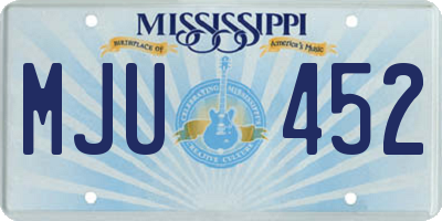 MS license plate MJU452