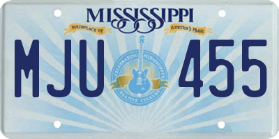 MS license plate MJU455