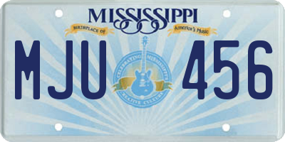 MS license plate MJU456