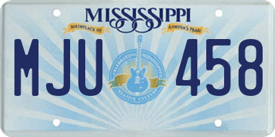 MS license plate MJU458