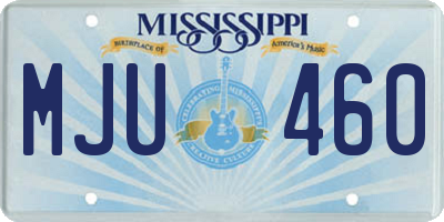 MS license plate MJU460