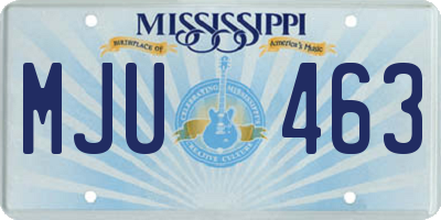MS license plate MJU463