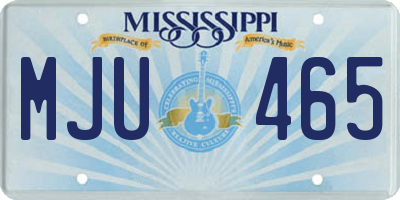 MS license plate MJU465
