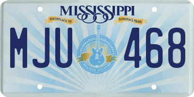 MS license plate MJU468