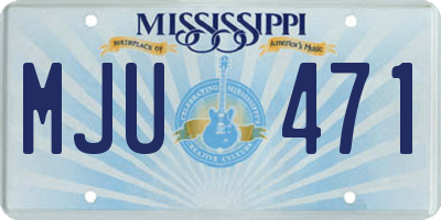 MS license plate MJU471