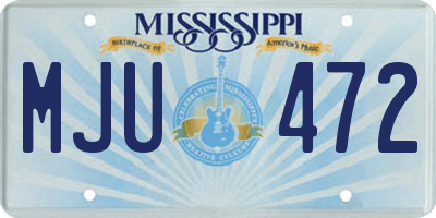 MS license plate MJU472