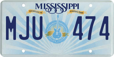 MS license plate MJU474