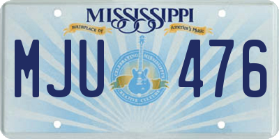 MS license plate MJU476