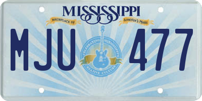 MS license plate MJU477