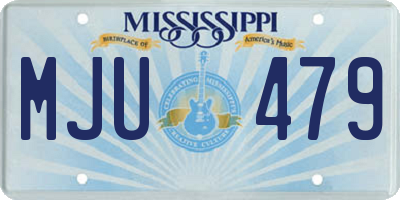MS license plate MJU479