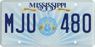 MS license plate MJU480