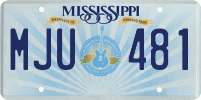 MS license plate MJU481