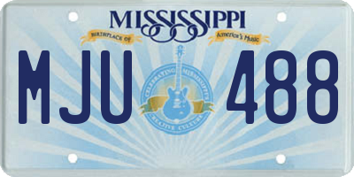 MS license plate MJU488