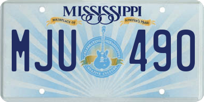 MS license plate MJU490