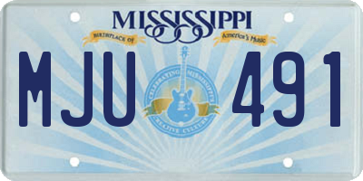 MS license plate MJU491