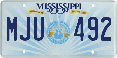 MS license plate MJU492