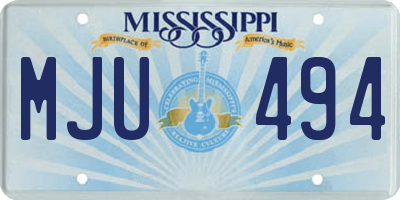 MS license plate MJU494