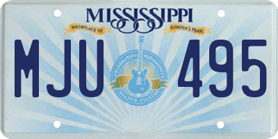 MS license plate MJU495