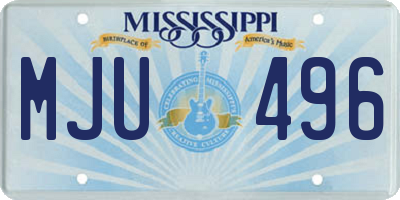 MS license plate MJU496