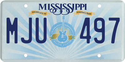 MS license plate MJU497