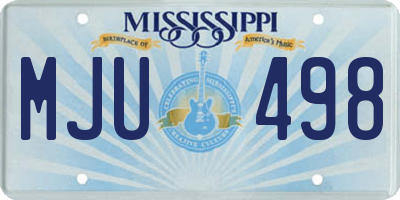 MS license plate MJU498
