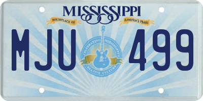 MS license plate MJU499