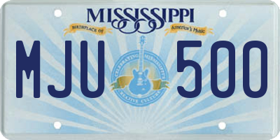 MS license plate MJU500