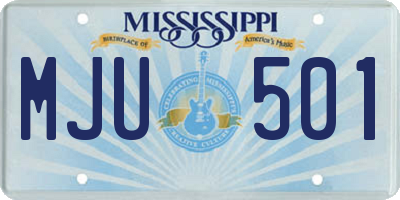 MS license plate MJU501
