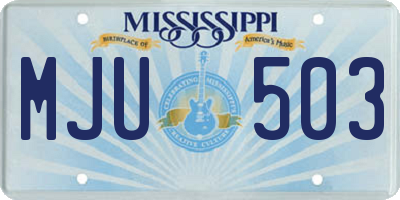 MS license plate MJU503