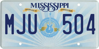 MS license plate MJU504