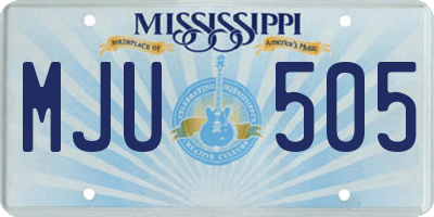 MS license plate MJU505