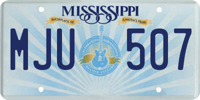 MS license plate MJU507