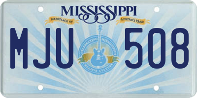 MS license plate MJU508