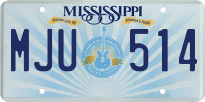 MS license plate MJU514
