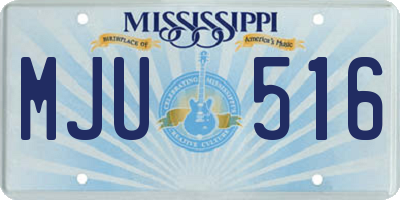 MS license plate MJU516