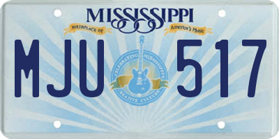 MS license plate MJU517