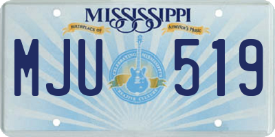 MS license plate MJU519