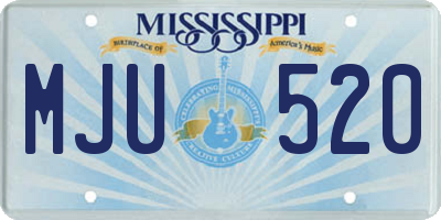 MS license plate MJU520