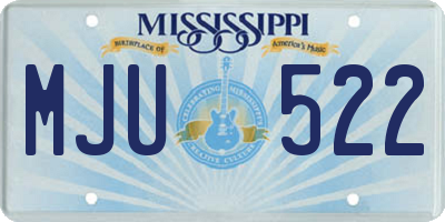 MS license plate MJU522